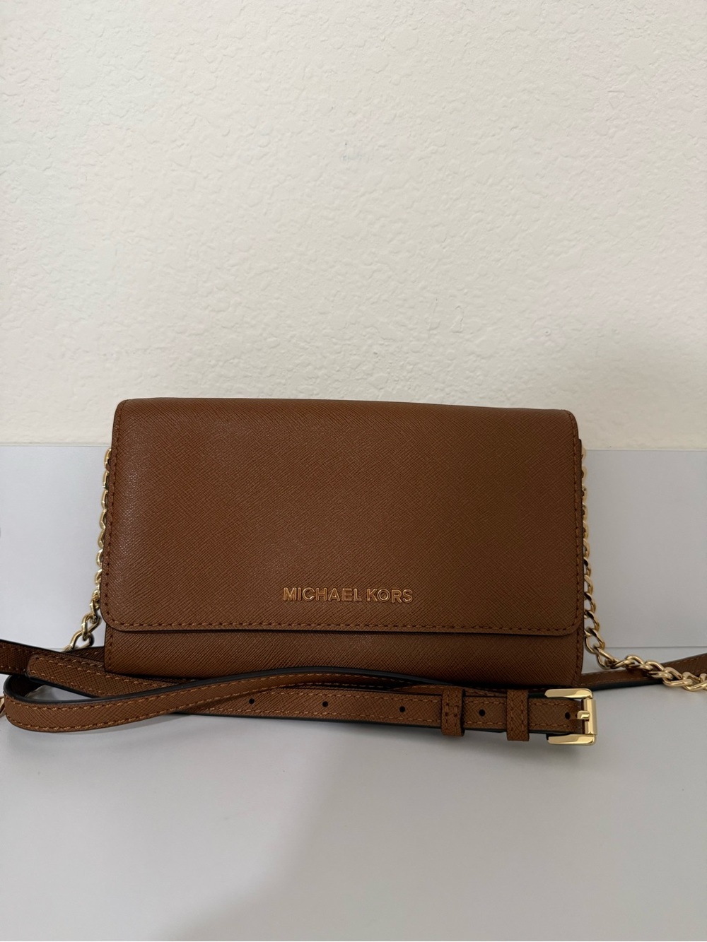 Michael Kors Brown Leather Crossbody Bag